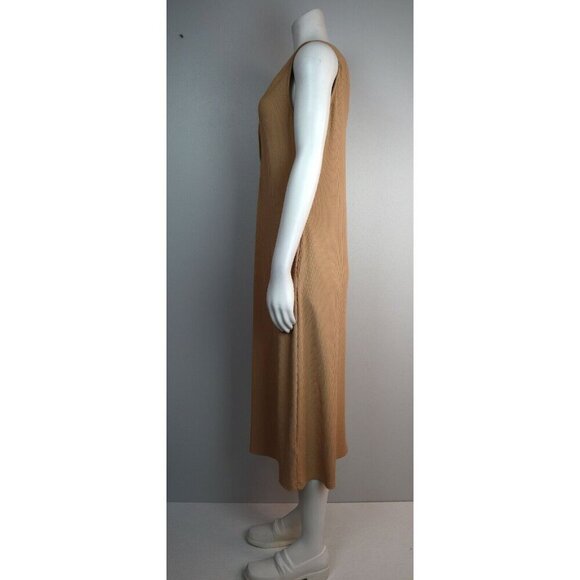 KORI AMERICA - WOMEN'S BEIGE RIBBED MIDI DRESS - SIZE M - STRETCH KNIT - Picture 4 of 7